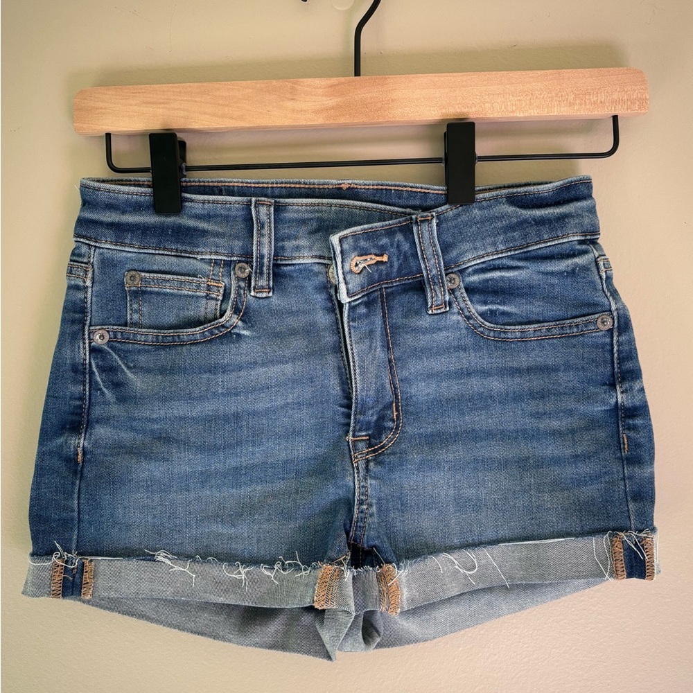 American Eagle Outfitters Blue Jean Shorts Distressed Cut-Off